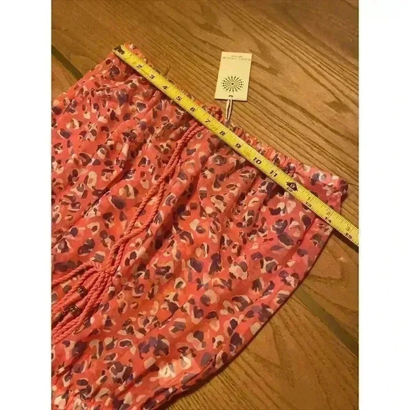 Ramy Brook Cover Up Top Crochet Metallic Strapless Gold Tassel Leopard Rope Tie - Picture 10 of 11